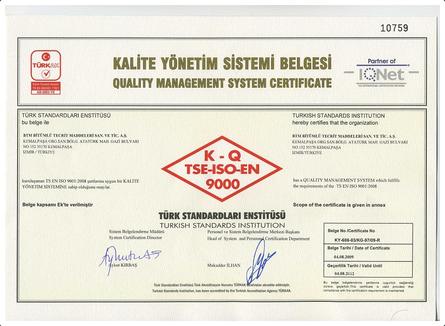 İSO Belgesi